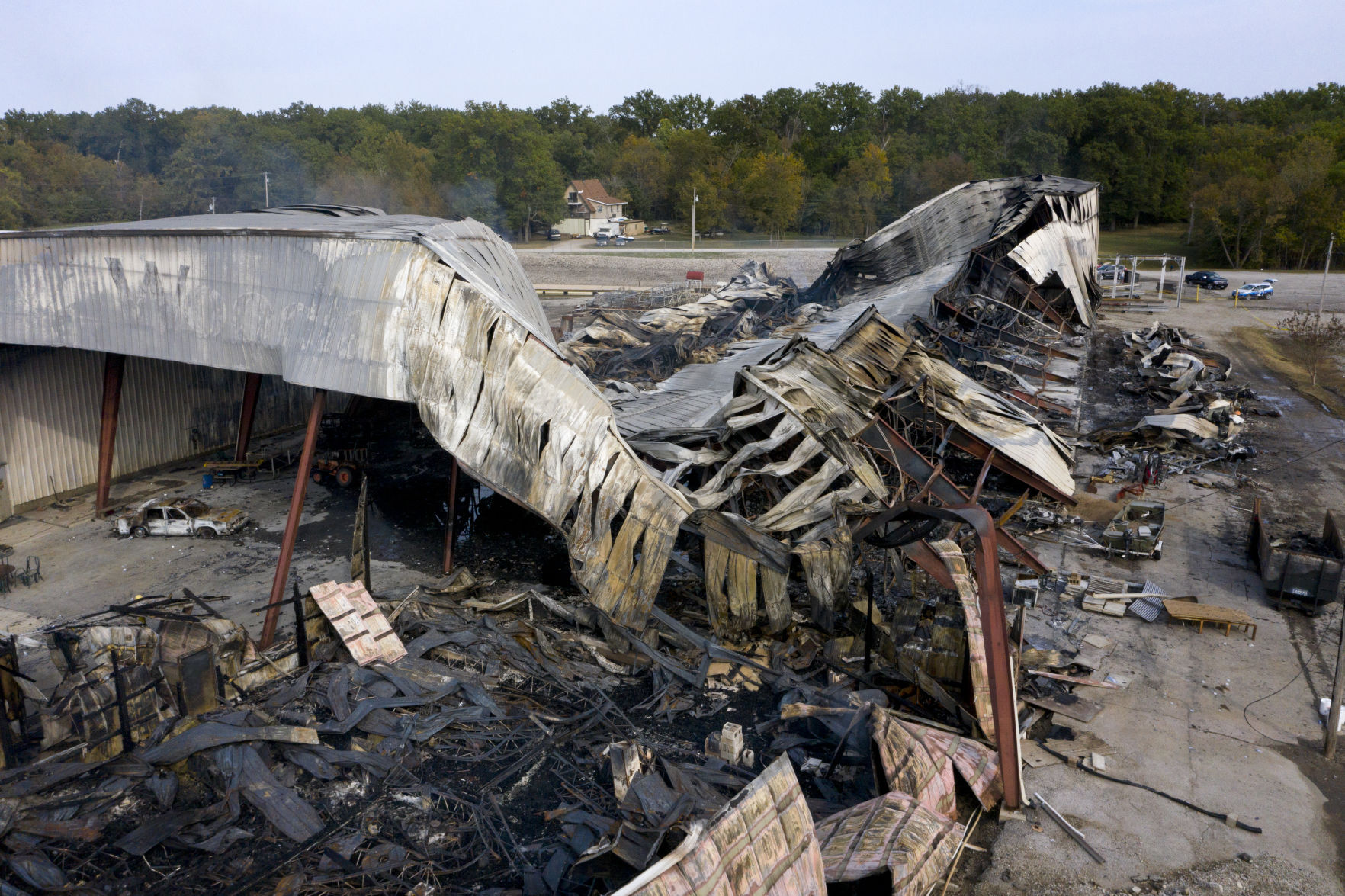 Woodland Marina boat storage destoryed by fire